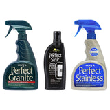 HOPE'S Perfect Stainless, Perfect Granite, and Perfect Sink Cleaner Bundle, Streak Free Polishing Kitchen Cleaners Removes Stains, Restores