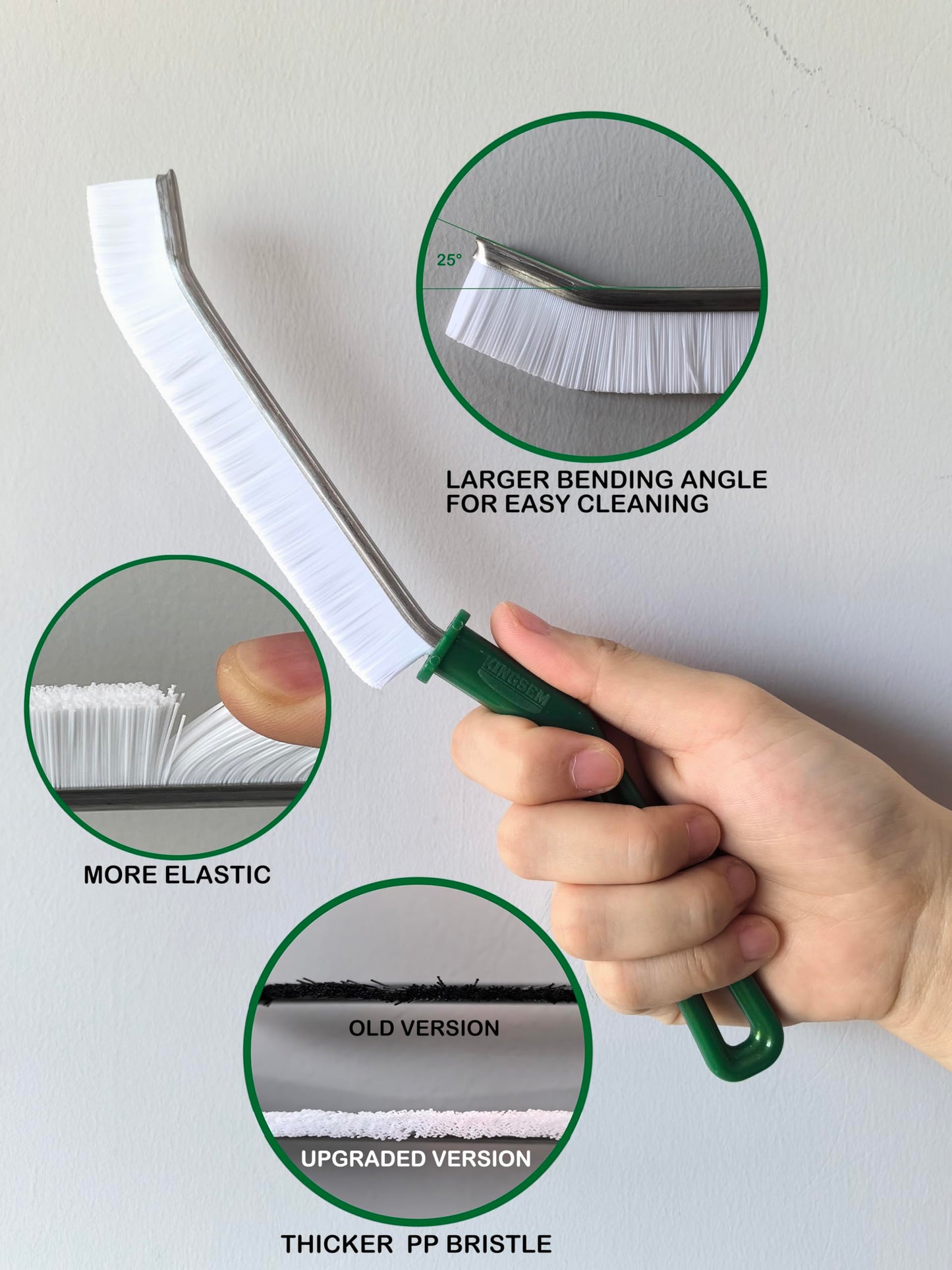 KINGSEM New Crevice Cleaning Brush, Hard-Bristled Washing Brush, Corner Edge Cleaning Brush, Multifunctional Gap Brushes for Kitchen countertop
