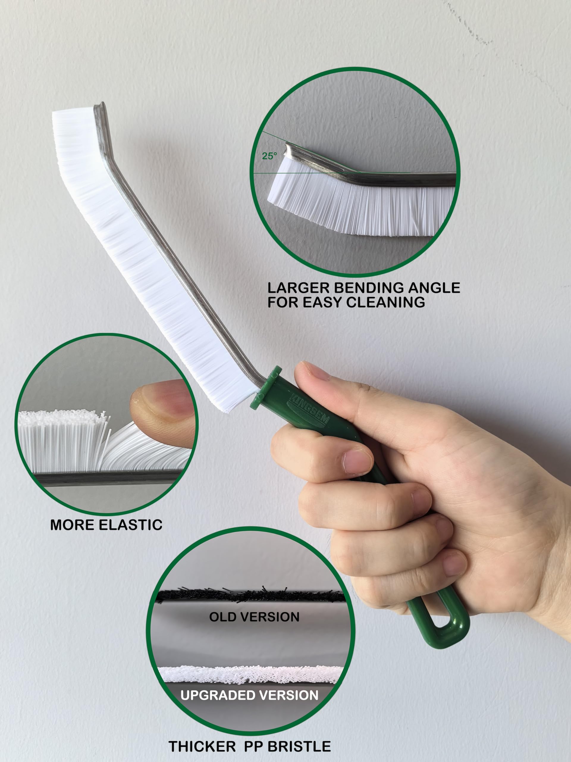 KINGSEM New Crevice Cleaning Brush, Hard-Bristled Washing Brush, Corner Edge Cleaning Brush, Multifunctional Gap Brushes for Kitchen countertop