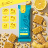 LyfeFuel Essential High Protein Bars | Meal Replacement, Vegan, 12g Plant-Based Low Carb Protein Bars for Intermittent Fasting - High Fiber, MCT Oil