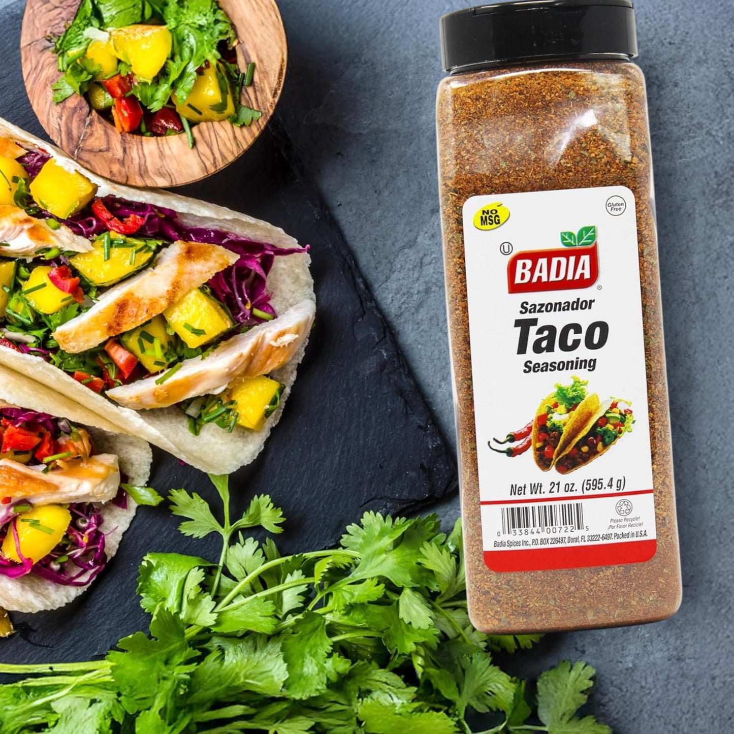 Badia Taco Seasoning, 21 oz - Authentic Blend of Spices for Tacos, Burritos, Fajitas, Ground Beef, Chicken & Vegetarian Dishes