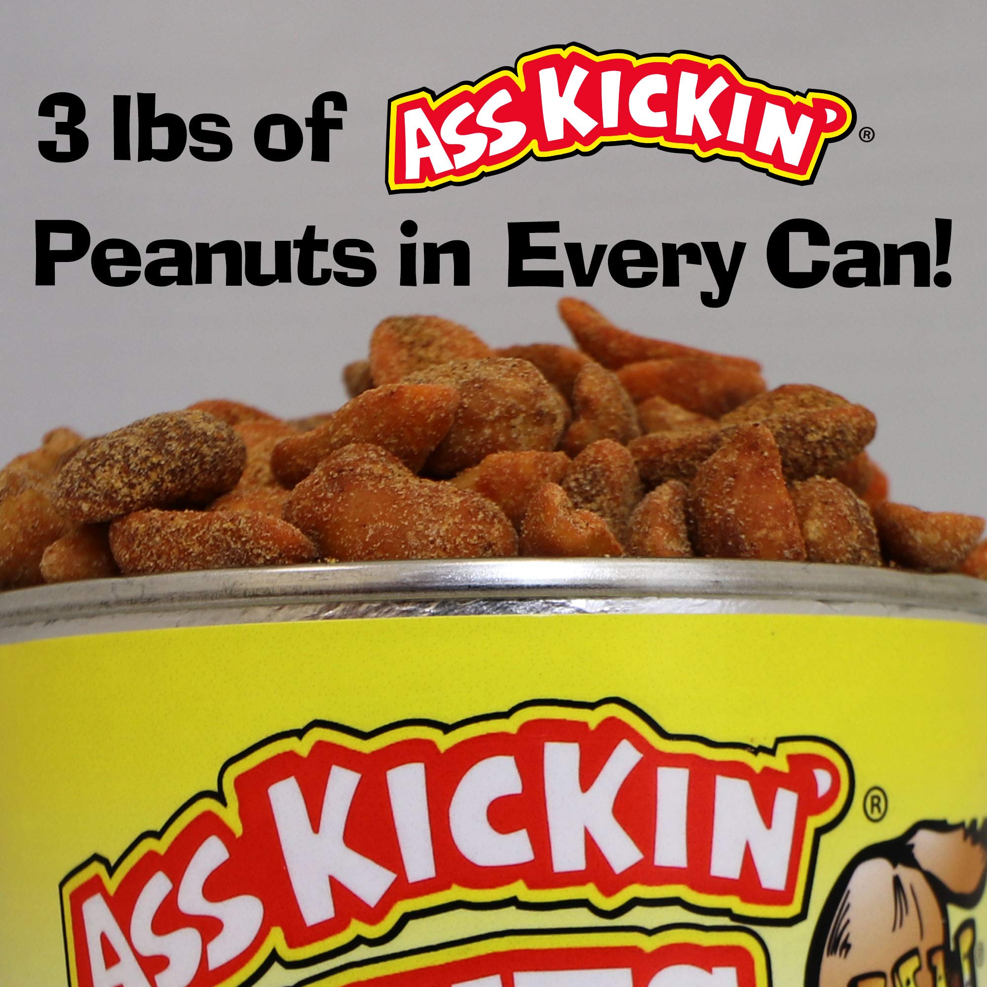 ASS KICKIN’ Habanero Pepper Spicy Hot Peanuts - 3 LB - Perfect Premium Hot and Spicy Peanuts - Ultimate Spicy Snack Gourmet Gift Hottest Peanuts - Try