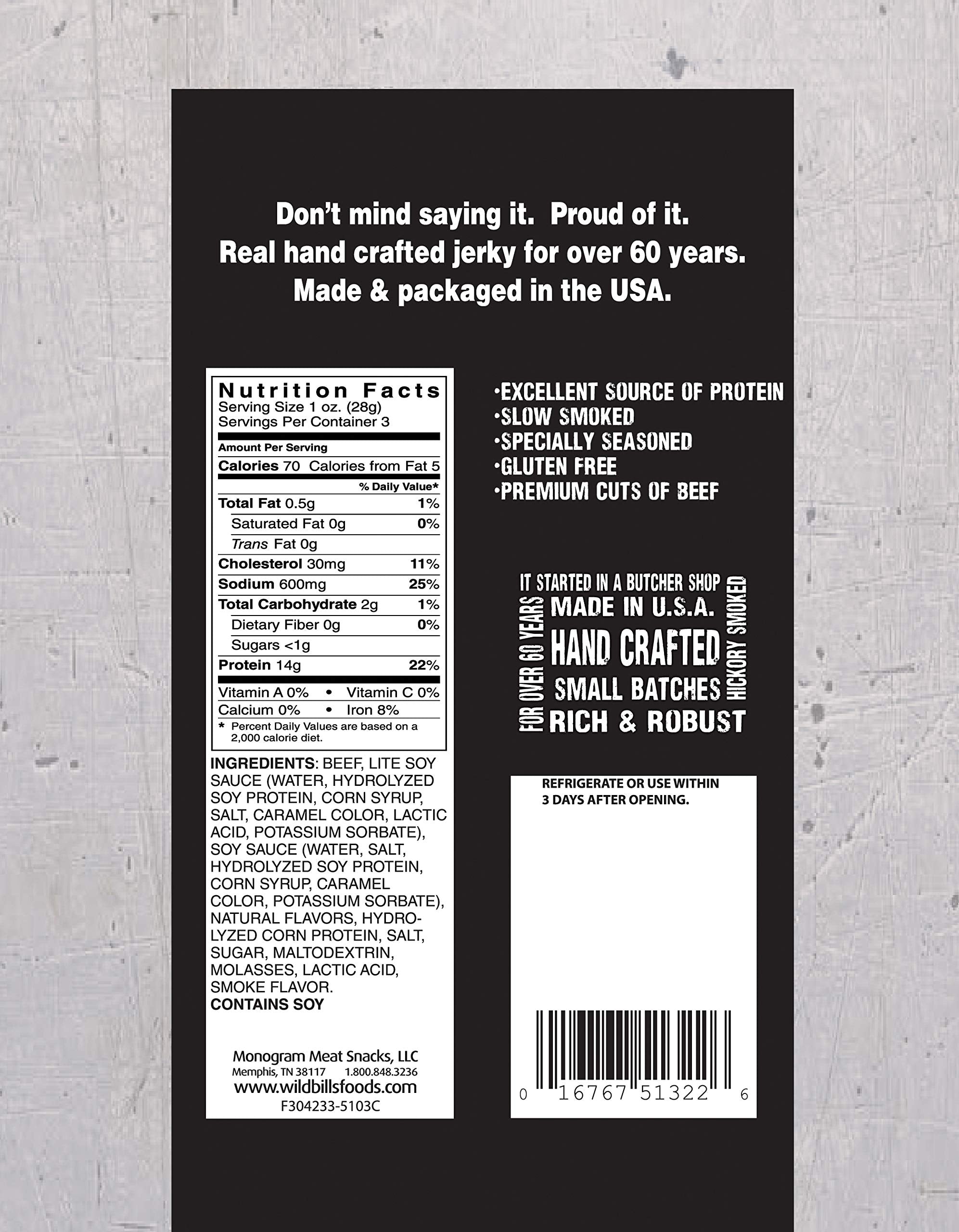 Wild Bill's Hickory Smoked Beef Jerky 3 Ounce Pack (3 count)