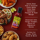 Arizona Gunslinger Habanero Mango Buffalo Wing Sauce Hot & Sweet - Spicy Condiment with Real Peppers and Mango Habanero Sauce, Organic Sweet Chili