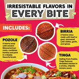 EZ Bombs Variety Pack - Pozole, Tinga & Birria Bomb Seasonings - Authentic Mexican Spice Mix for Tacos, Tortas, Nachos & Pozole Soup - Made with Real