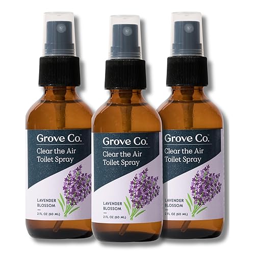 Grove Co. Toilet Spray, Clear the Air Bathroom Spray Air Freshener (2 fl oz) Odor Eliminator for Strong Odor, 100% Natural Lavender Blossom Scent
