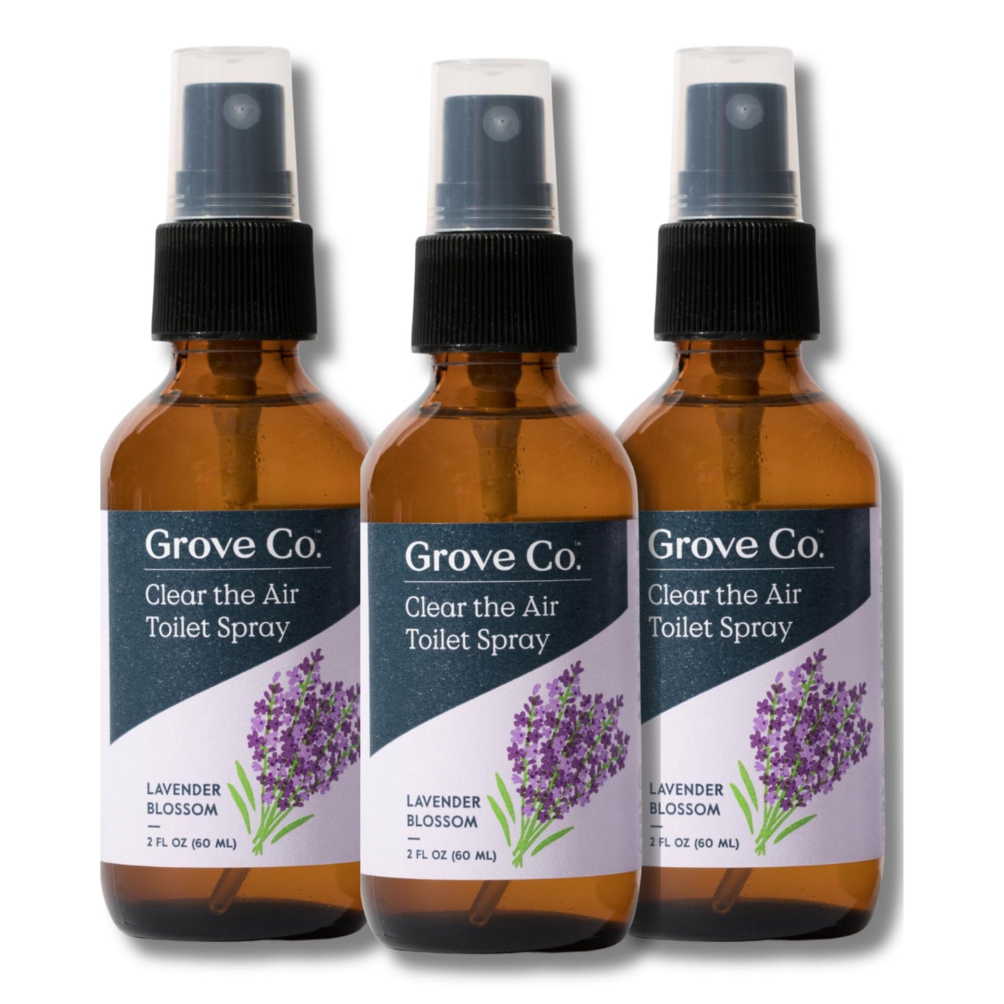 Grove Co. Toilet Spray, Clear the Air Bathroom Spray Air Freshener (2 fl oz) Odor Eliminator for Strong Odor, 100% Natural Lavender Blossom Scent