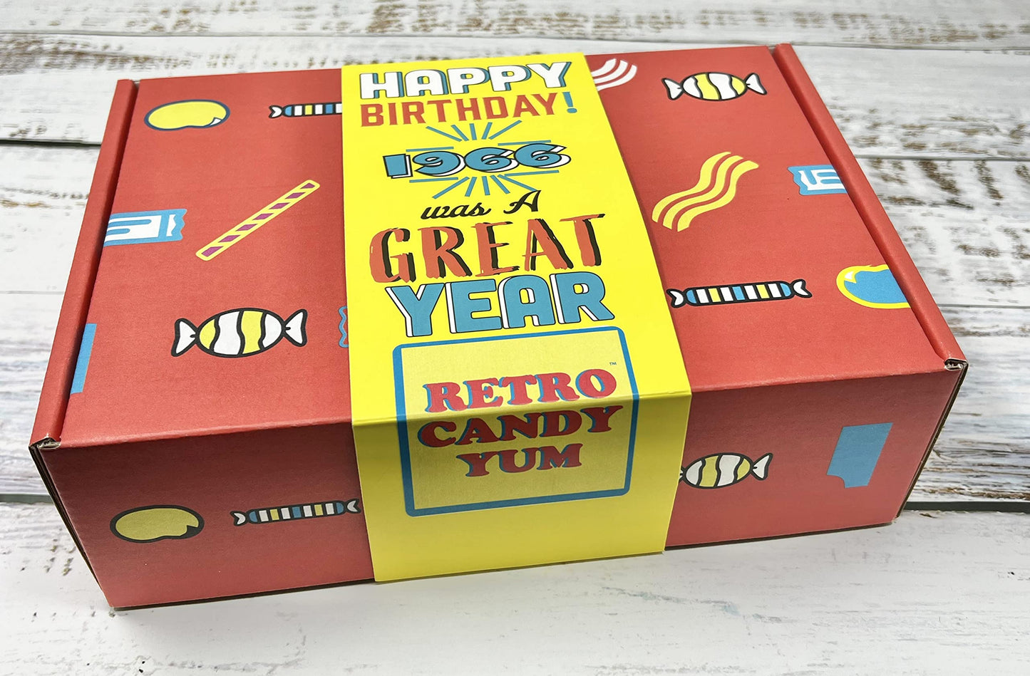 1966 Nostalgic Candy Childhood Mix Gift Box for 60th Birthday for Man or Woman Jr