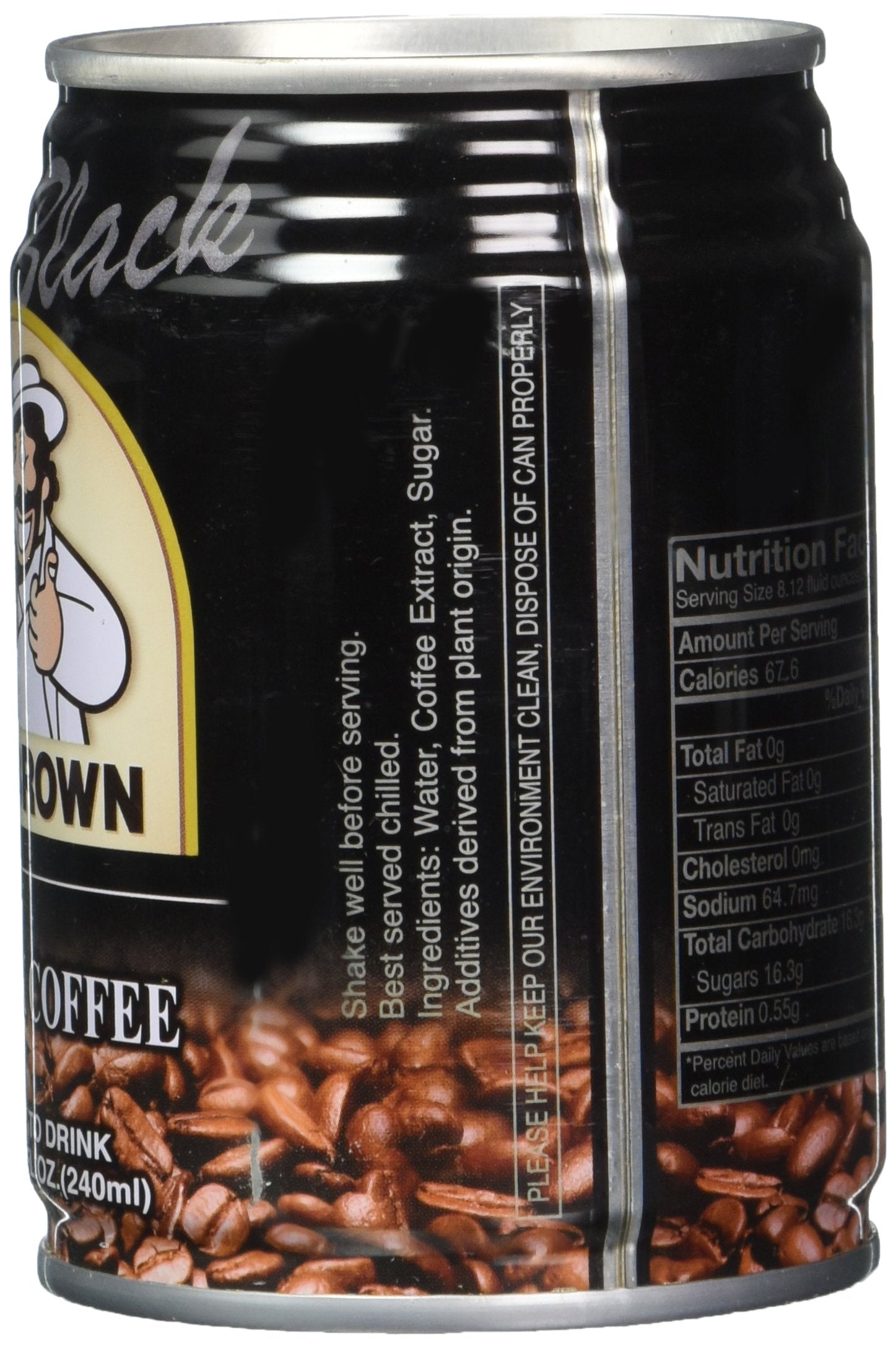 Mr. Brown Black Coffee, 8.12 Ounce (Pack of 24)