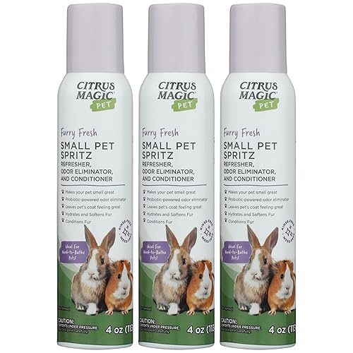 Citrus Magic Pet Small Pet Spritz Refresher, Odor Eliminator, and Conditioner, Furry Fresh, 4-Ounce, Pack of 3