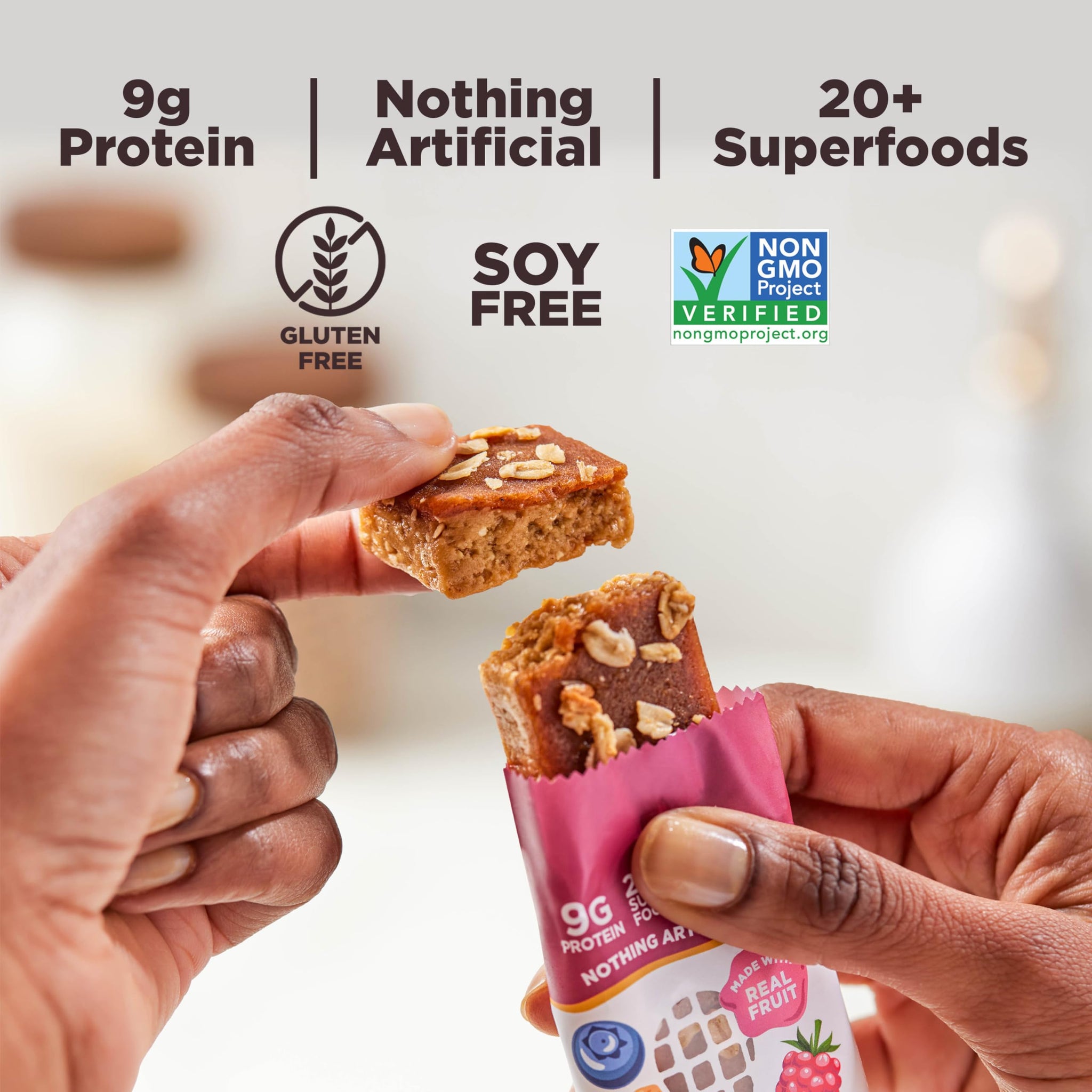 Perfect Bar Protein Bars, Fruit Crisp, Mixed Berry Nut Butter, Gluten Free, Made with Organic Honey, Peanut Butter, Cookie Dough Texture