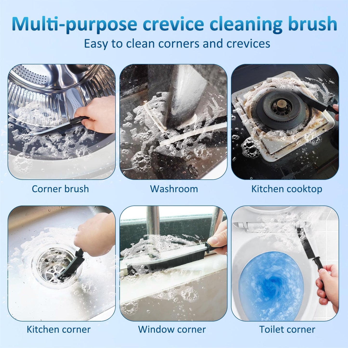 4Pcs Multifunctional Crevice Cleaning Brush Tool - Crevice Cleaning Brush - Hard Bristle Crevice Cleaning Brush - Bathroom Crevice Brush - Grout