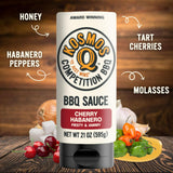 Kosmos Q New Cherry Habanero BBQ Sauce, Sweet & Spicy Barbecue Sauce with Tart Cherries & Habanero Heat for Ribs, Pork, Chicken, & Brisket, BBQ Glaze