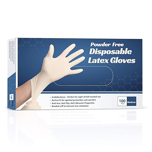 AroPaw New Disposable Latex Gloves, Powder Free (Small (Pack of 100), Pack of 100)