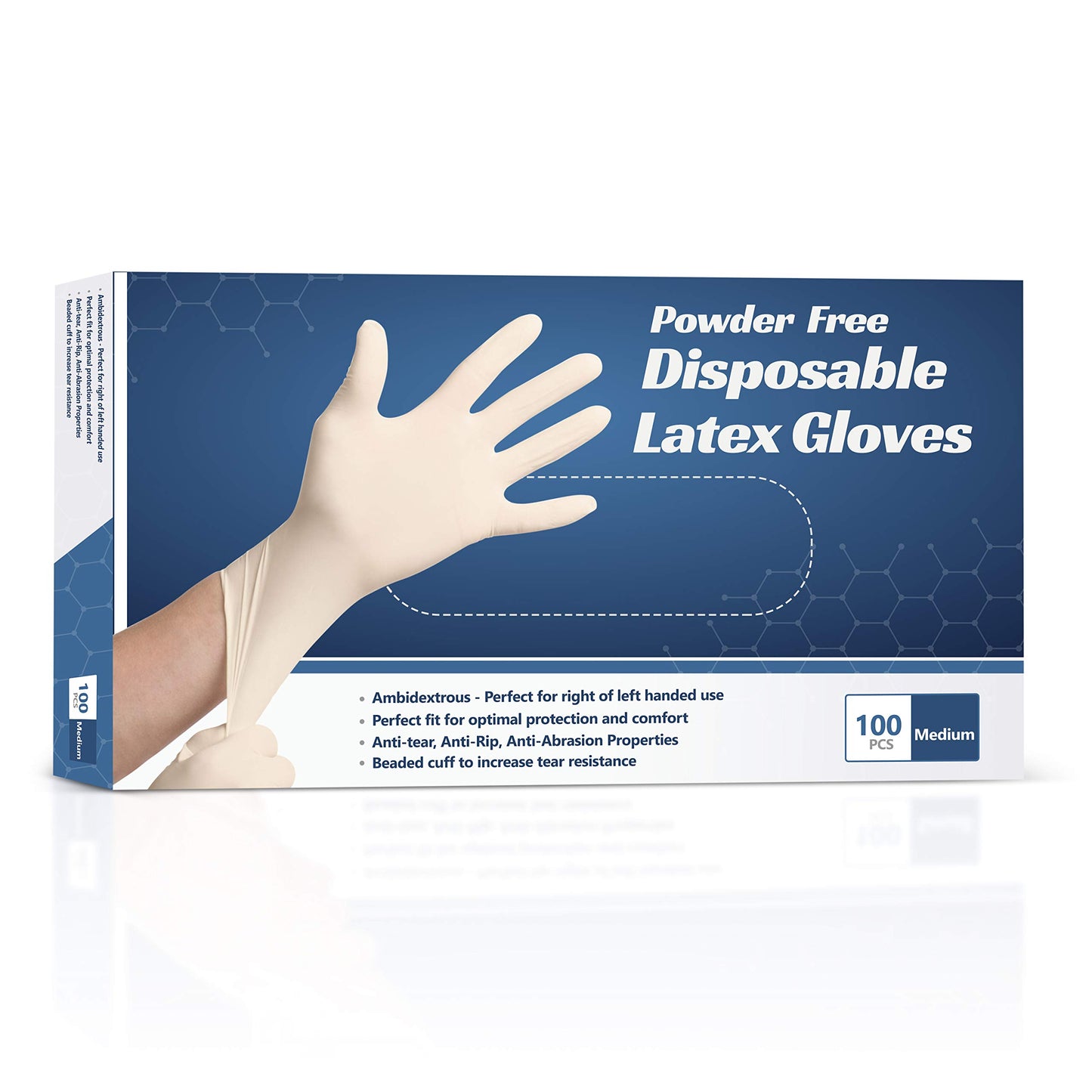AroPaw New Disposable Latex Gloves, Powder Free (Small (Pack of 100), Pack of 100)