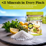 Aromasong 100% Natural Sea Salt From the Dead Sea, Fine Grain Table Salt, Large Bulk 2.43 Lb Resealable Bag, 100% Pure & Natural, Unrefined, Gluten