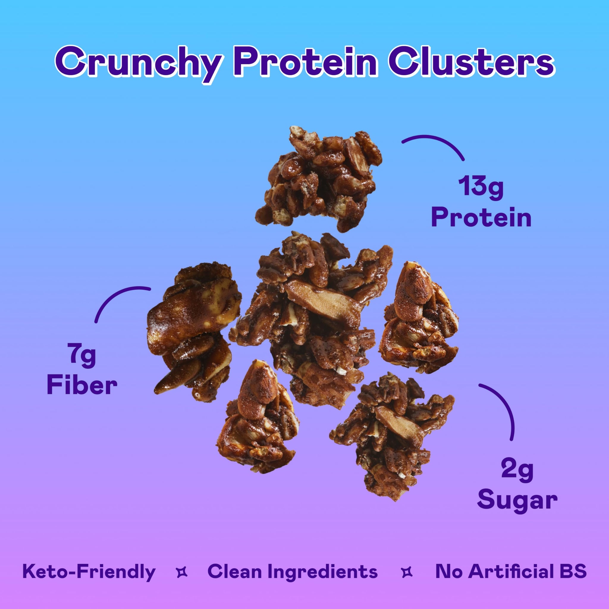 Magic Spoon High Protein Granola Low Sugar - 3 Pack, Dark Chocolate - Low Carb Sugar Free Protein Snacks & Breakfast Food - Grain & Gluten Free