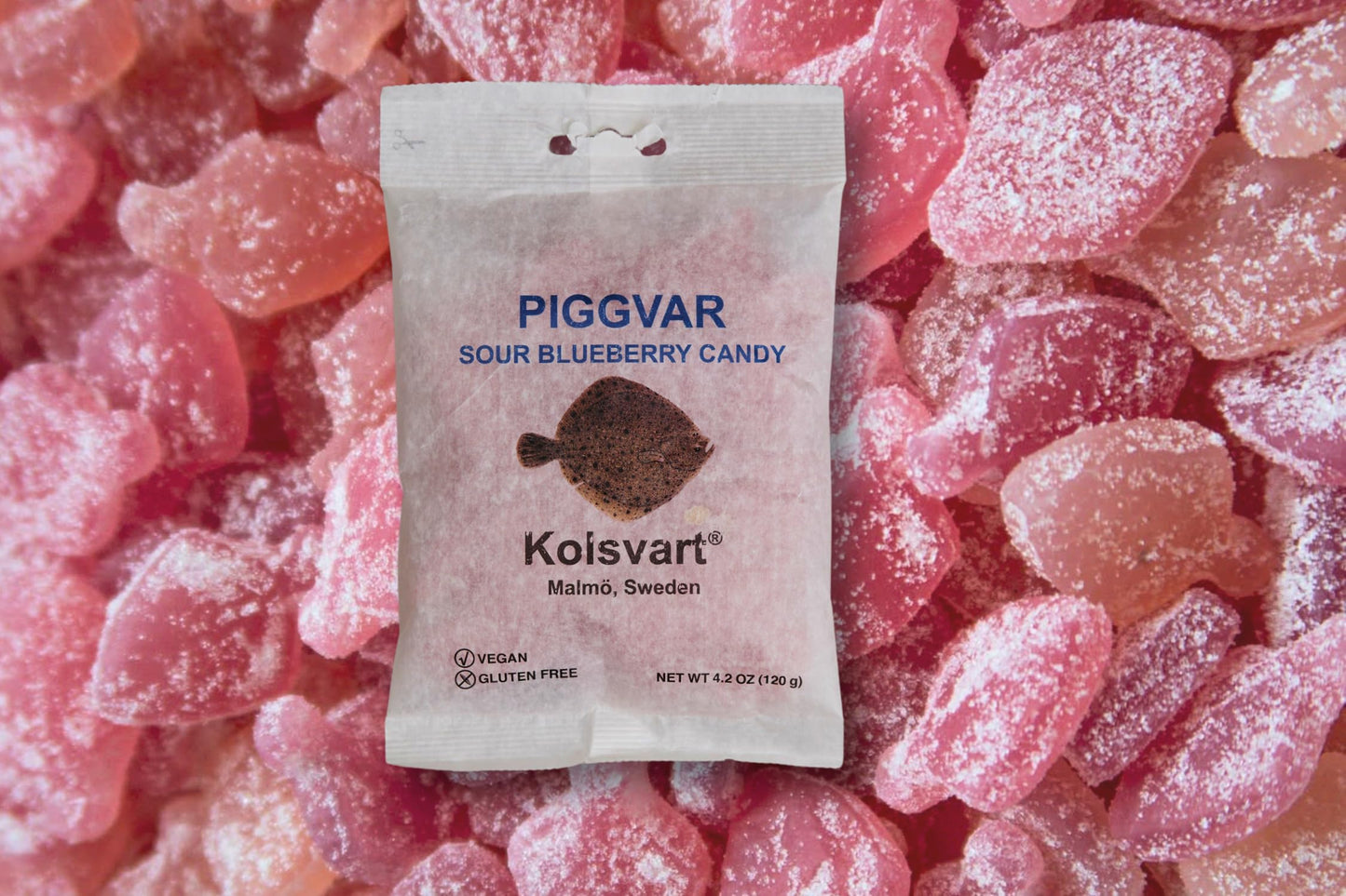 Kolsvart Sour Blueberry Swedish Candy - Vegan & Gluten-Free Gummies with Natural Fruit Flavor - Scandinavian Sour Candy - 4.2 oz Each (Pack of 5)