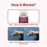 Stain Rx 18 Pack Stain Remover Wipe - Travel Wipes for Clothes, Carpet, Upholstery, & Laundry, Instant Removal of Stubborn Red Wine, Blood, Coffee