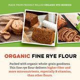 Sunrise Flour Mill Organic Fine Rye Flour | 2 LB | Rye Flour Organic | Whole Grain Bread Flour for Sourdough | No Artificial Ingredients |