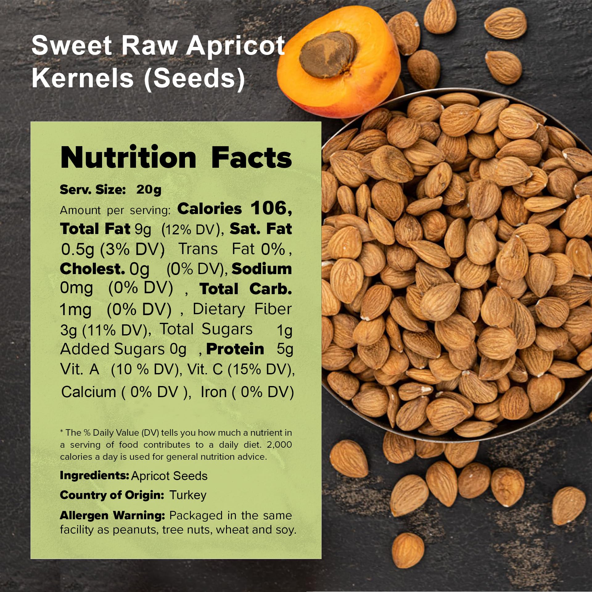NUTS U.S. - Sweet Raw Apricot Kernels (Seeds) | Unpasteurized and Non-GMO | No Sulphure | Packed In Resealable Bags!!! (4 LB)