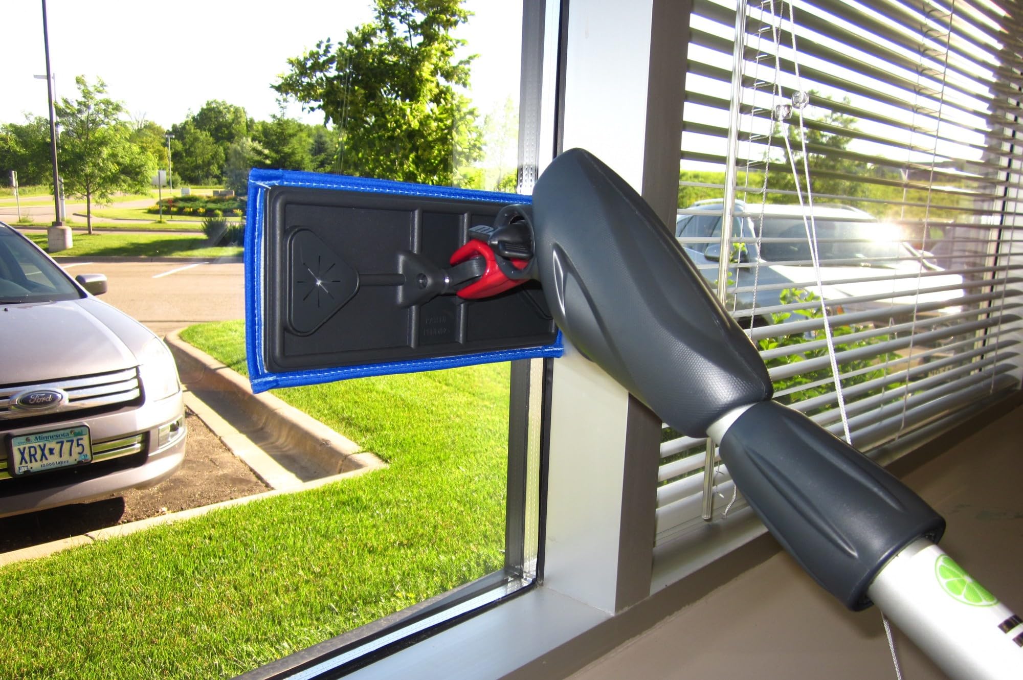 Cleano 10' Telescopic Indoor Window and Surface Cleaning System - Cleaning Reach of Over 15 feet | Micro Spray Delivers Water and Solution |