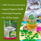 Hanan Graviola Loose Leaf Herbal Tea 1.4oz Soursop Leaves 40g - Hojas De Guanabana Herbs Natural, Dried Annona Muricata From Peru Te Guyabano Sour Sop
