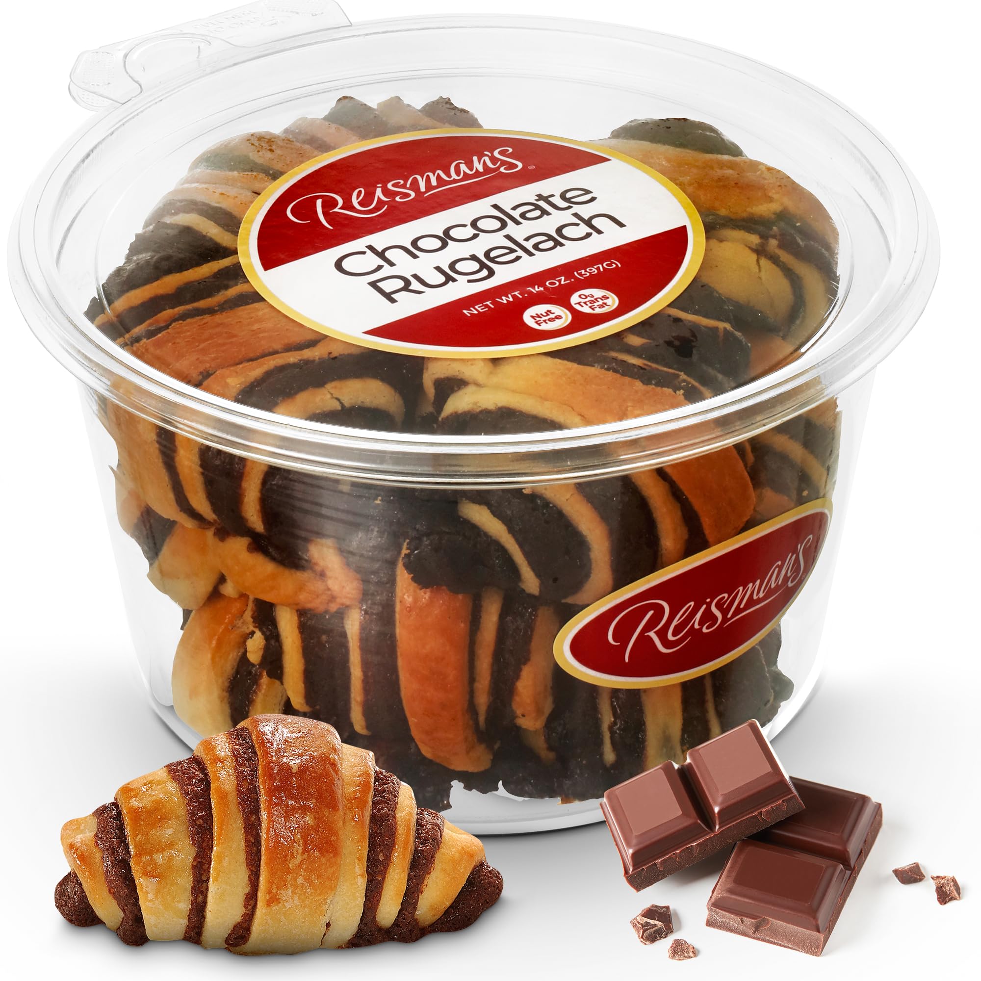 Chocolate Rugelach | Dairy-Free, Nut-Free, OU Kosher-Certified Mini Croissants | Breakfast Pastry | Coffee and Tea Snack | Bakery Fresh Pastries - 14