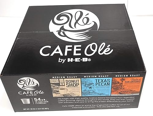 Cafe Ole Single Serve Coffee Variety Pack Taste of San Antonio, Texas Pecan & Donut Shop 54 Count
