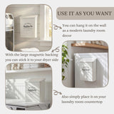 MONJITA Magnetic Lint Bin for Laundry Room, Metal Trash Can with Lid for Dryer, Farmhouse Lint Holder, Laundry Co Sign, Laundry Room Storage Decor