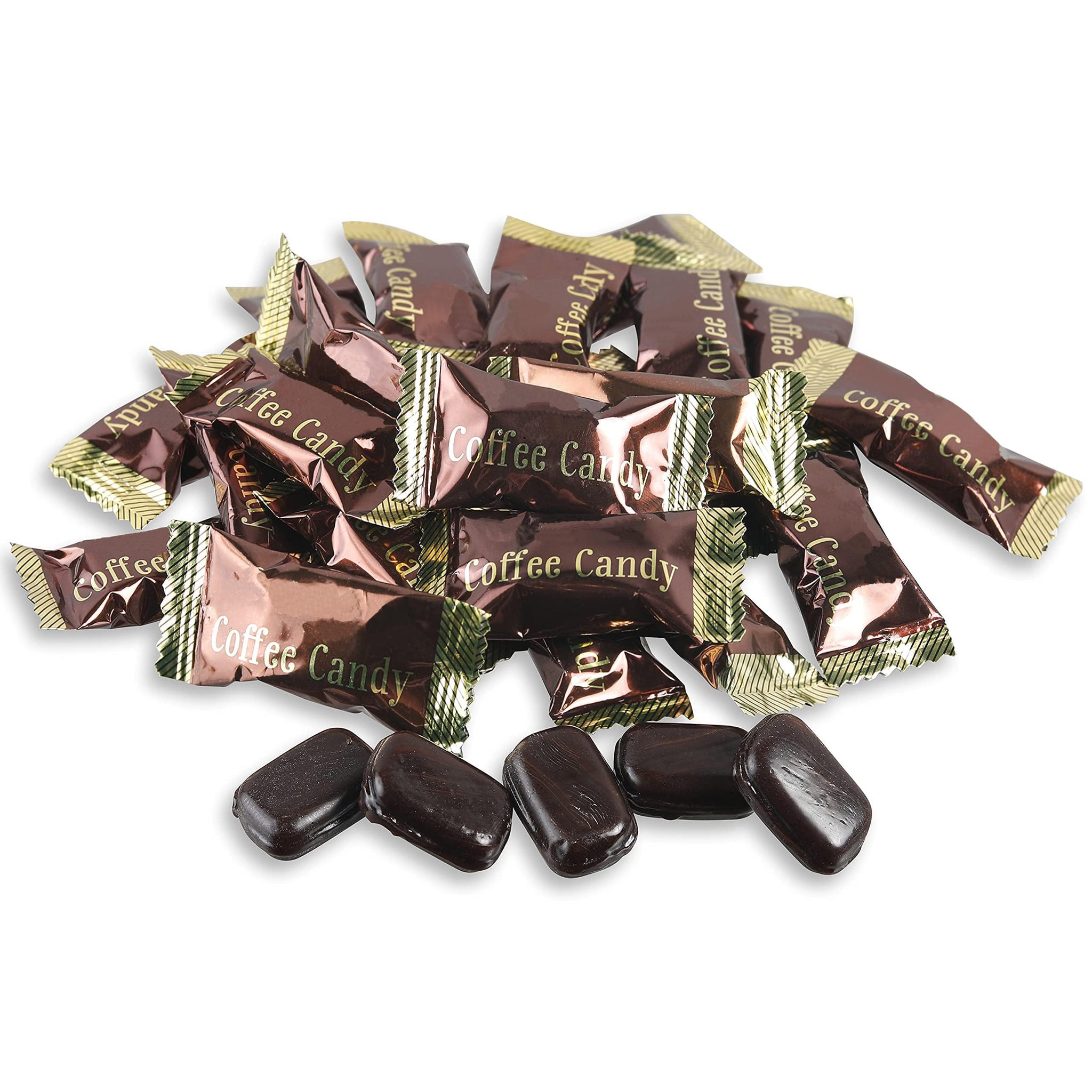Dark Coffee Candy, Rich and Creamy Gourmet Hard Candy, Authentic Brazilian Coffee Flavor, Individually Wrapped, Resealable Bag, The Snackery (Coffee,1