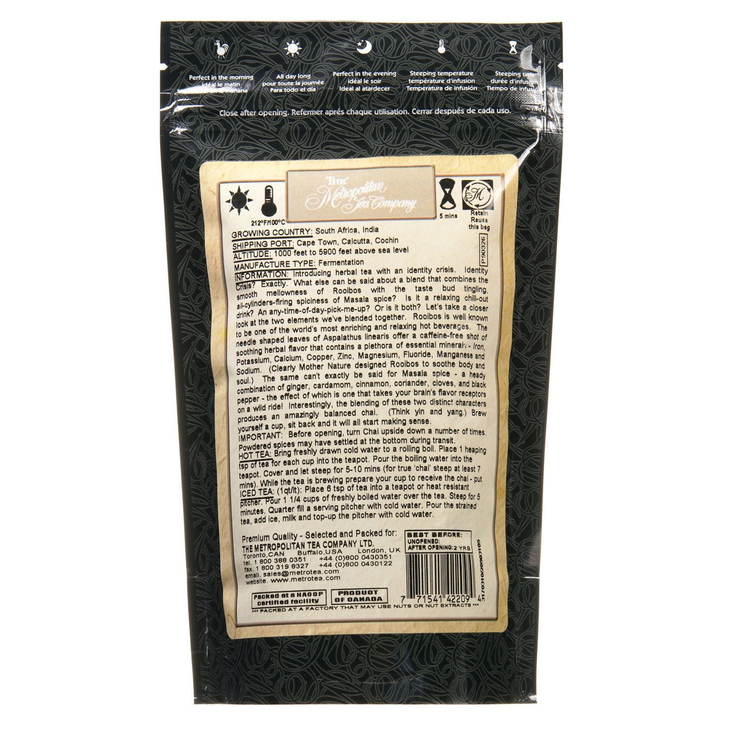 Metropolitan Tea Discovery Loose Tea Pack, Rooibos Masala Chai Chai, 100gm