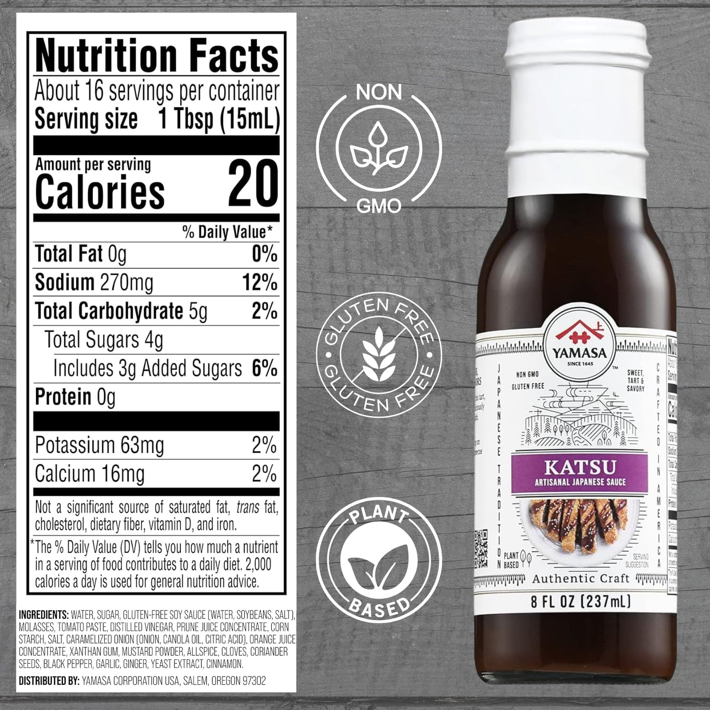 Yamasa, Artisanal Katsu Sauce, Non-GMO, 8fl oz