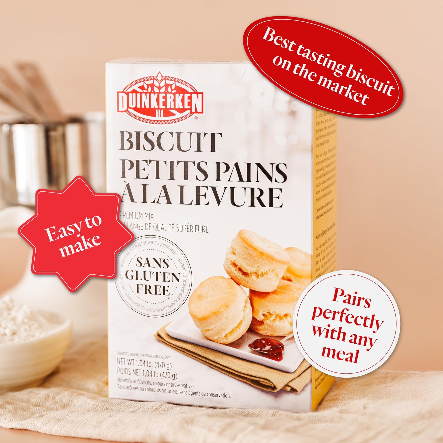 Duinkerken Gluten Free Biscuit Mix, 1.04 Pound
