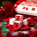 Hazer Baba Turkish Delight Candy with Rose Petals, 16oz (Pack of 1), Gourmet Snack Box, Traditional, Vegan Snack, Turkish Lokum, Unique Sweets