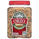 RiceSelect Tri-Color Orzo Rice-Shaped Pasta, Premium Spinach- and Tomato-Flavored Non-GMO Orzo Pasta, 26.5-Ounce Jar