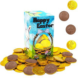 The Dreidel Company Happy Easter Belgian Milk Chocolate Gold Coins, Kosher Certified Dairy, 1LB