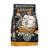 Bones Coffee Company Salted Caramel Flavored Coffee, Medium Roast Low Acid Arabica Beans Compatible with Auto drip and French Press Coffee Maker, 12