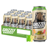 GRIZZLY Energy Drink, Root Beer, 160mg Caffeine, Zero Sugar, 16oz 12pk