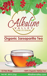 Sarsaparilla Tea - 100% Organic and Alkaline - 15 Unbleached/Chemical-Free Sarsaparilla Tea Bags - Pack of 3 - Caffeine-Free, No GMO