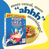 Poop Like A Champion Ultra High Fiber Cereal - Non GMO - Fiber Supplement - Corn Bran | Breakfast Essentials with Soluble Fiber, Insoluble Fiber