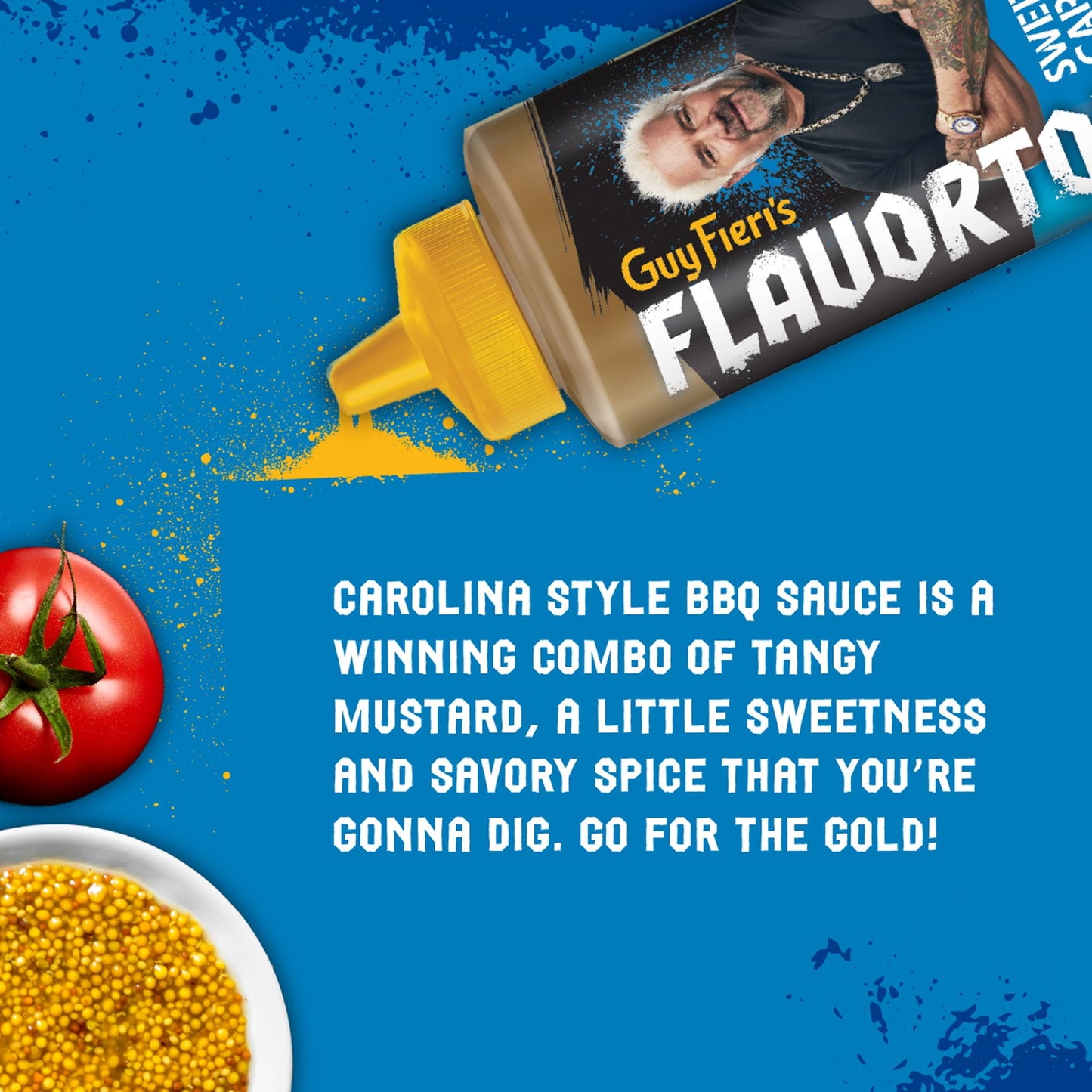 Guy Fieri's Flavortown Carolina BBQ Sauce - Carolina Gold Barbecue Sauce, Gluten-Free Mustard BBQ Sauce, Vinegar Based Sauce - 14 Ounce (Pack of 2)