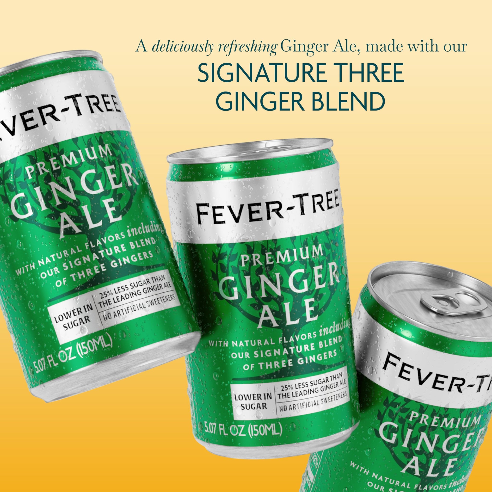 Fever-Tree Ginger Ale - Premium Mixer for Cocktails and Mocktails, 5.1 fl oz Cans, Pack of 8 - Naturally Sourced, Non-GMO