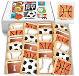 Sports themed Cookies Individually Wrapped Theme Candy Party Favors 24 Pack Bulk for Kids Game League Birthday Party Soccer Football Basketball