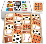 Sports themed Cookies Individually Wrapped Theme Candy Party Favors 24 Pack Bulk for Kids Game League Birthday Party Soccer Football Basketball