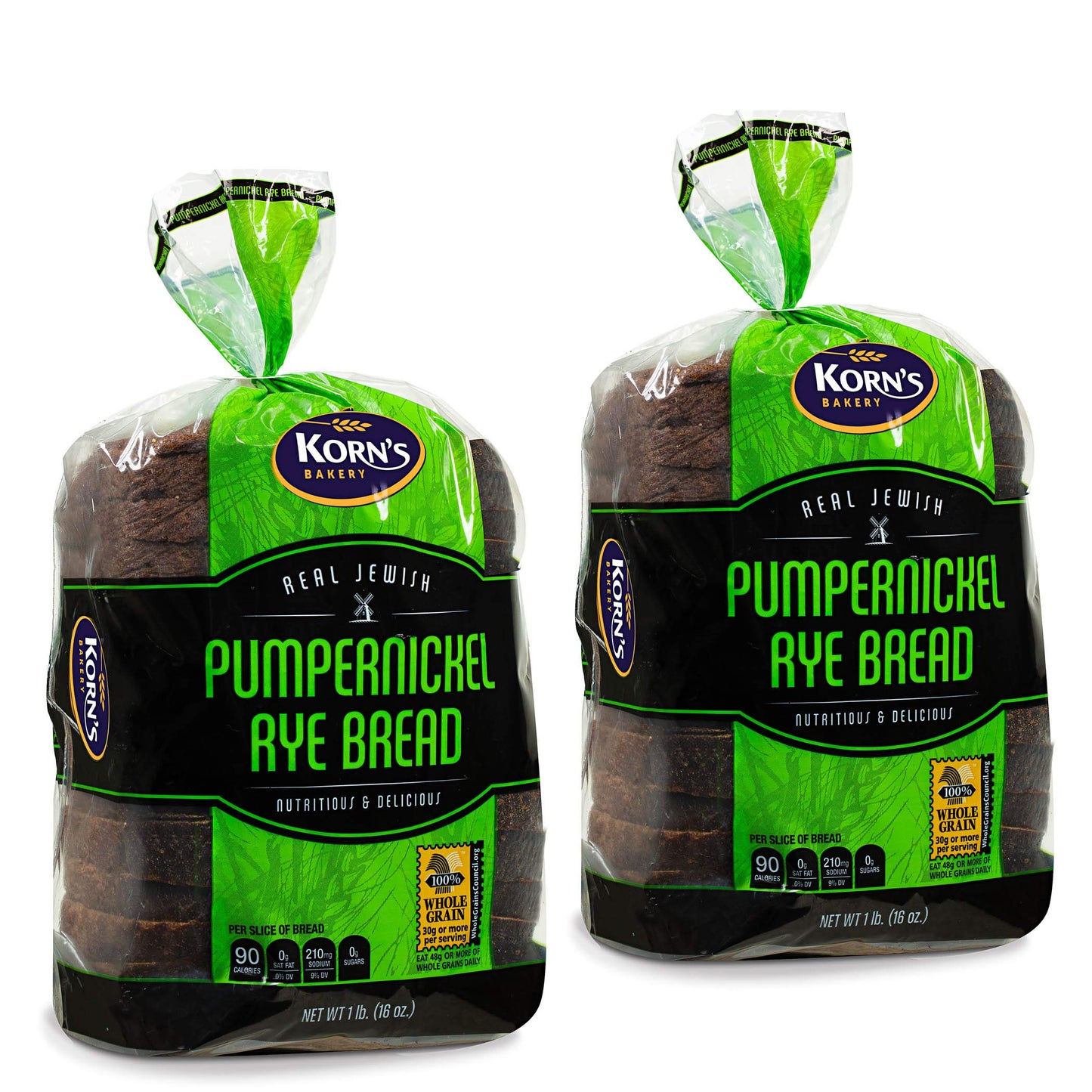 Pumpernickel Bread -2 Pack-16 oz Per Loaf | Delicious Sandwich Bread | Kosher Bread | Fresh Bread | Dairy & Nut Free | Stern’s Bakery