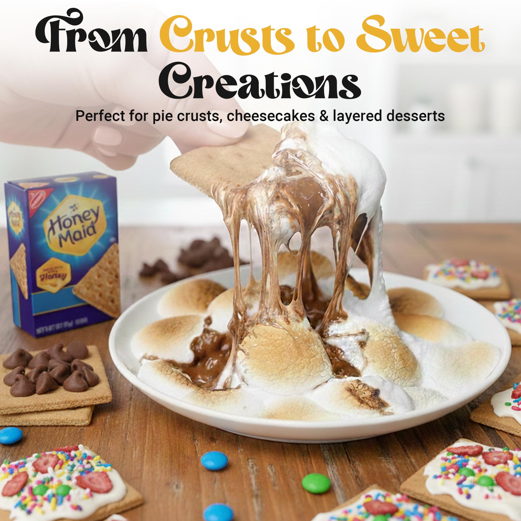 Value Pack Honey Maid Honey Graham Crackers - 14.4 oz Boxes (Pack of 4) - Classic Snack for S’Mores, Baking & Snacking (108 Full Sized Crackers)