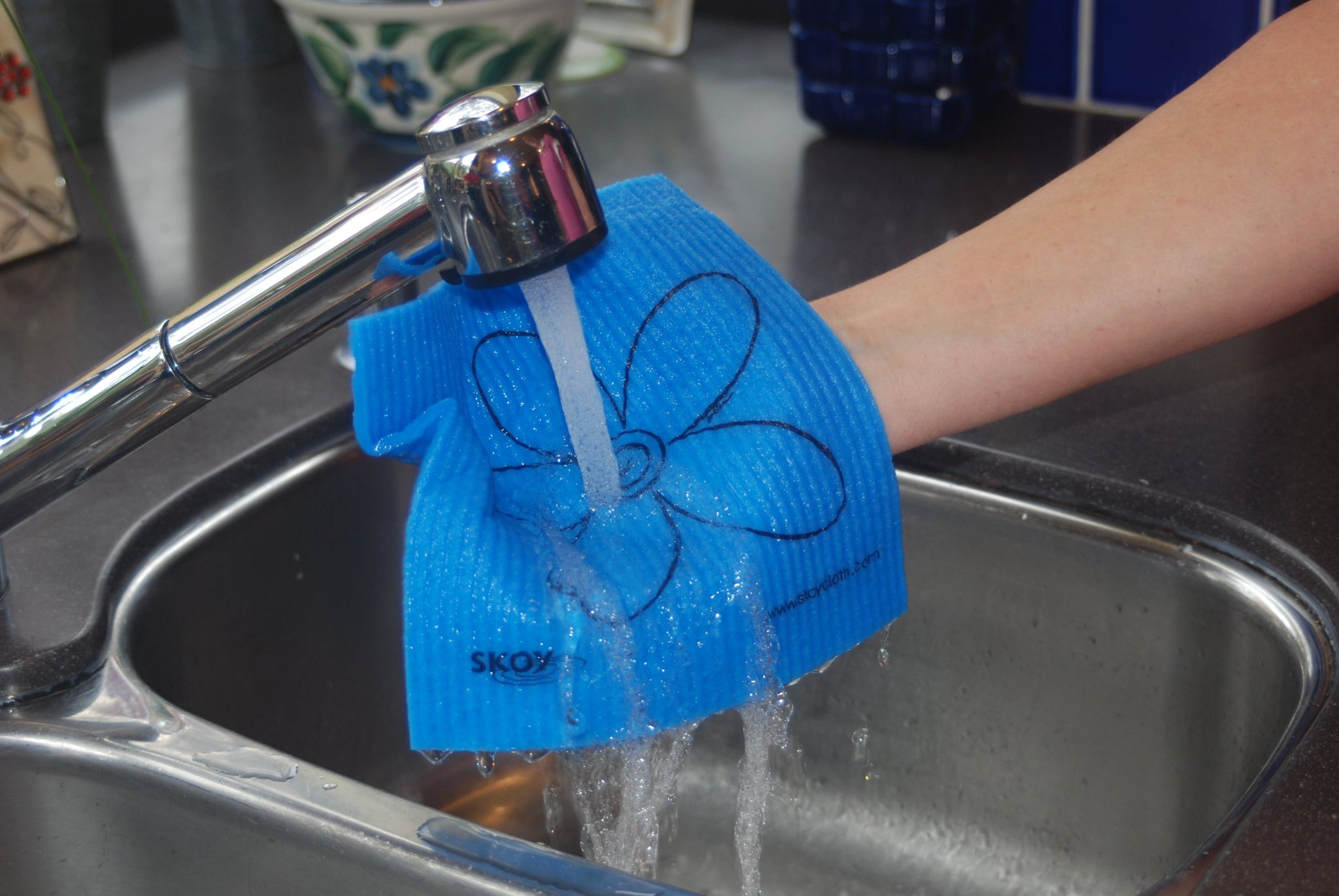 Skoy Cloth, 4-pack Versatile Swedish Dishcloths for Kitchen and Household Use, Reusable Cleaning Cloths, Planet-Friendly, Dishwasher and Dryer-Safe
