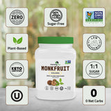 Morning Pep Monk Fruit Sweetener, golden Sugar Substitute, 2.5 lb, Keto Friendly, 1:1 Sugar Replacement, Zero Calorie, Non-GMO, Kosher, Golden - 2.5 lb