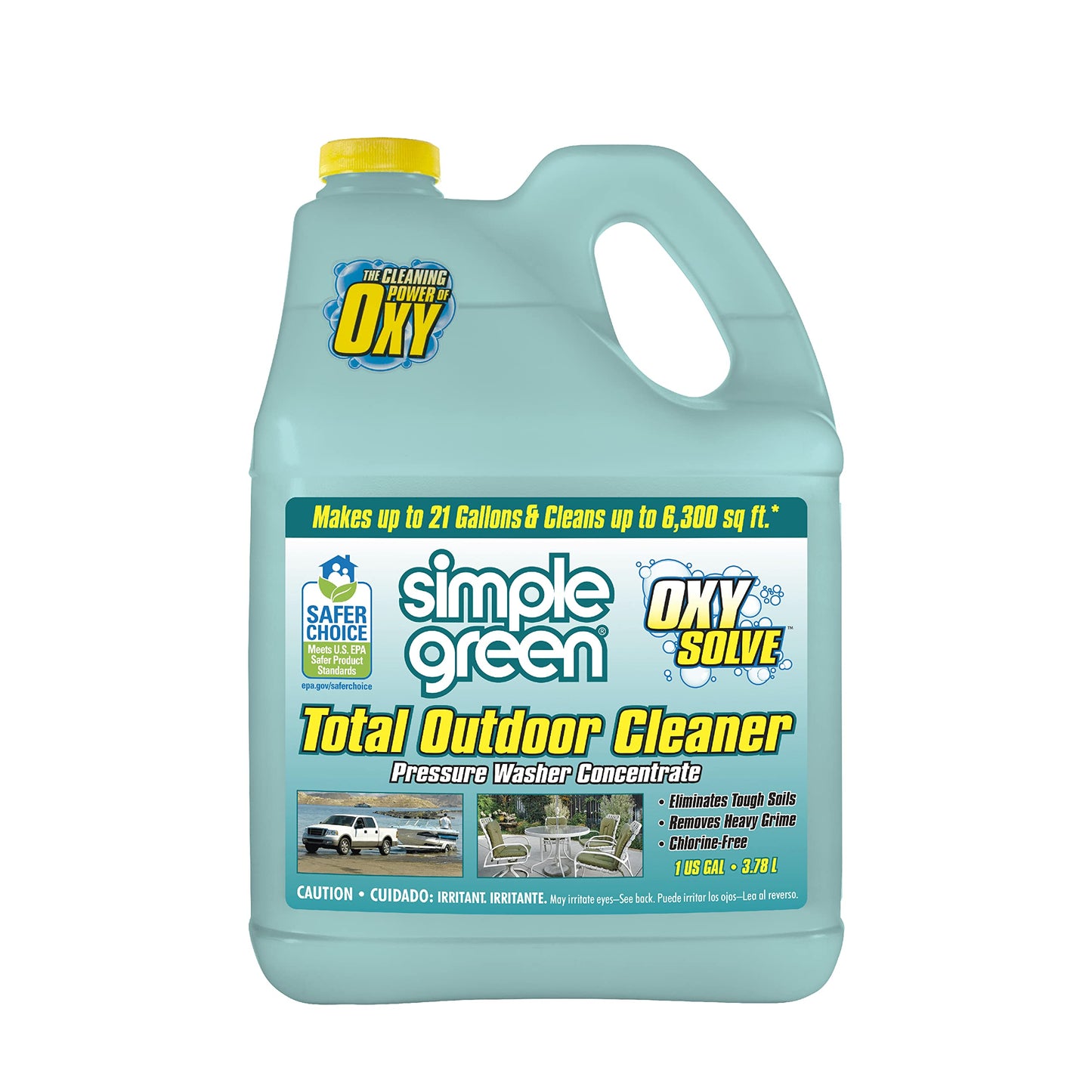 Simple Green Oxy Solve Total Outdoor Cleaner Concentrate, Pressure Washer & Manual Use, EPA Safer Choice Certified, Peroxide Cleaner for Wood